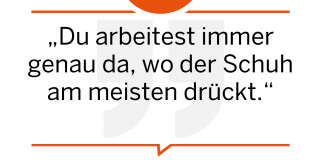 "Du arbeitest immer genau dort, wo der Schuh am meisten drückt". André Moreira, Novihum