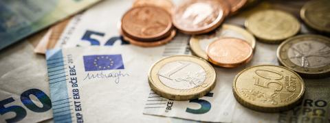 Money lying on a table